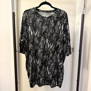 MM6 MAISON MARTIN MARGIELA Black and White Tunic Top (or Mini Dress) - size XL